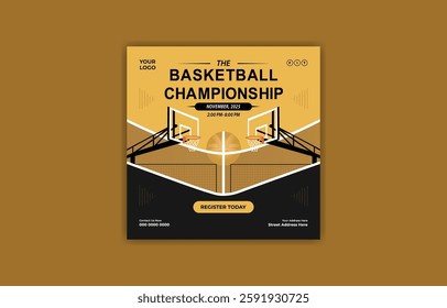 Basketball Championship Event Flyer with Registration Details