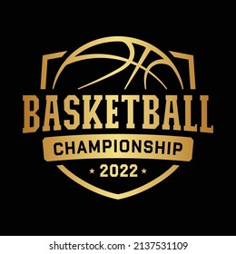 Basketball championship logo design. Graphic design for t-shirt and print media. Vector and illustration.