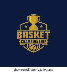 Basketball championship logo design vector