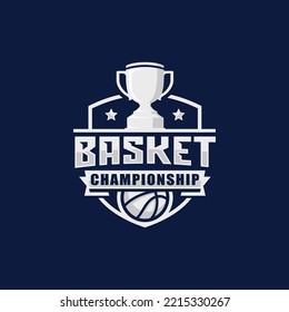 Basketball championship logo design vector