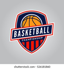 Basketball Championship Logo Modern Sport Emblem Stock Vector (Royalty ...