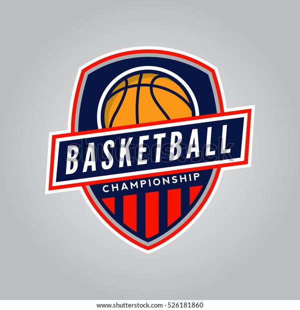 Basketball Championship Logo Modern Sport Emblem Stock Vector (Royalty ...