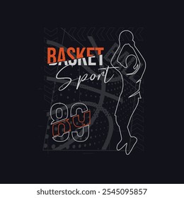 Baloncesto, Tipografía deportiva de campeonato, Vectores
