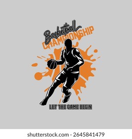 Basketball Championship sport typography, tee shirt graphics, vectors illustration