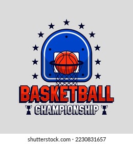 Basketball championship vector design logo