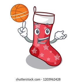 With basketball character christmas sock for decoration christmas