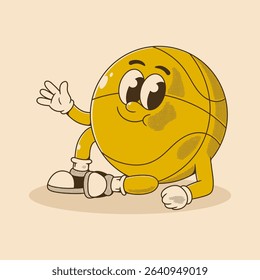 Basketball character. Cool laid back illustration perfect for casual clothing