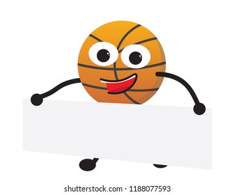 Basketball character holding white sign