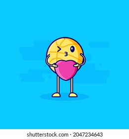 basketball character mascot brings love
