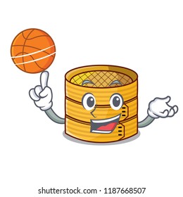 With basketball character steamed bamboo for food tool