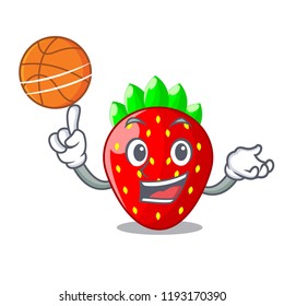 With basketball character strawberry sweet in store fruit