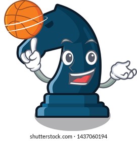 With basketball chess knight in the mascot shape