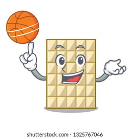 With basketball chocolate white in the shape character