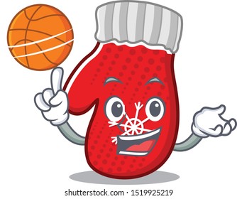 With basketball Christmas mittens stored in cartoon drawer