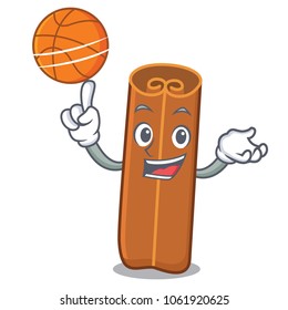 With basketball cinnamon character cartoon style
