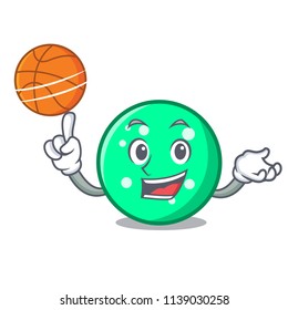 With basketball circle character cartoon style