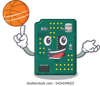 With basketball circuit board pcb isolated with mascot
