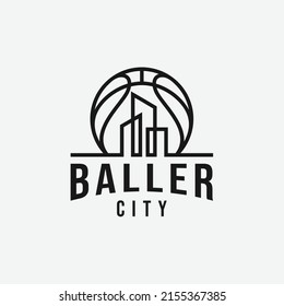 basketball city logo design vector illustration on white background