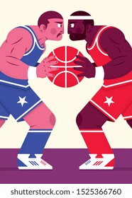 Basketball clash of champions is a vector illustration about competition and sport