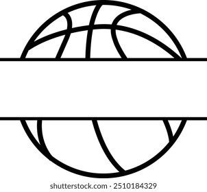 Basketball clip art design on plain white transparent isolated background for card, shirt, hoodie, sweatshirt, apparel, card, tag, mug, icon, poster or badge