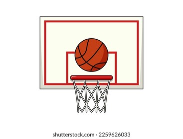 Basketball clipart vector flat design isolated on white background