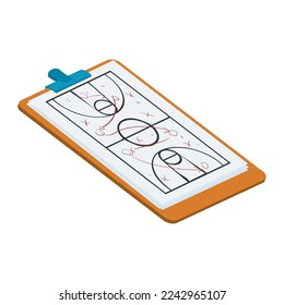 basketball clipboard design over white