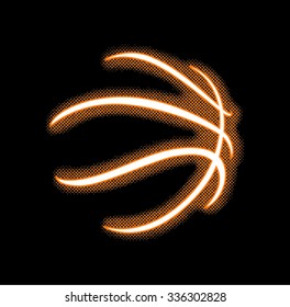 Basketball close up illustration for design