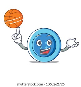 Basketball Clothing Button Character Cartoon Stock Vector (Royalty Free