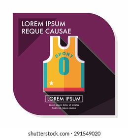 basketball clothing flat icon with long shadow,eps10