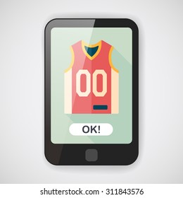 basketball clothing flat icon with long shadow,eps10