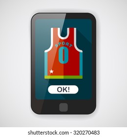 basketball clothing flat icon with long shadow,eps10
