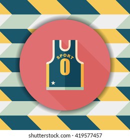 basketball clothing flat icon with long shadow,eps10