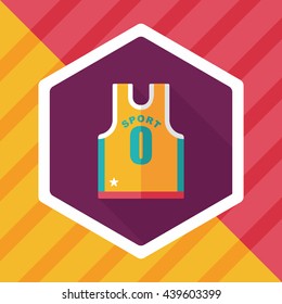 basketball clothing flat icon with long shadow,eps10