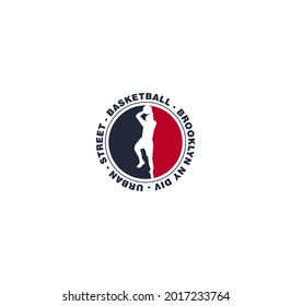 Diseño del logo Emblem Badge del Club de Baloncesto con espada