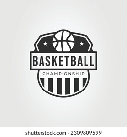 basketball club logo or basket ball team symbol vector illustration design