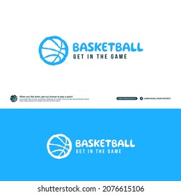 Basketball club logo design template, Basketball tournaments logotype concept. Basketballl team identity isolated on white Background, Abstract sport symbol design vector illustrations