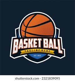 Basketball club logo. Basketball club emblem, design template