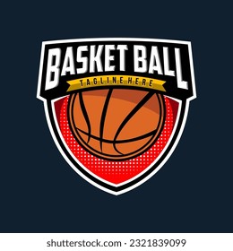 Basketball club logo. Basketball club emblem, design template