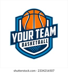 Basketball club logo. Basketball club emblem, design template