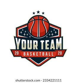 Basketball club logo. Basketball club emblem, design template