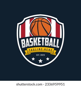 Basketball club logo. Basketball club emblem, design template