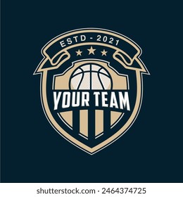 Logo del club de baloncesto. Emblema del club de baloncesto, Plantilla de diseño