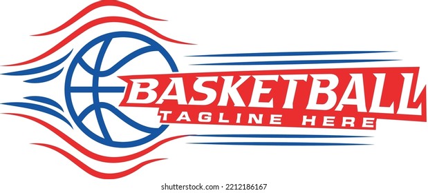 Basketball club logo, emblem, designs with ball. Sport badge vector.