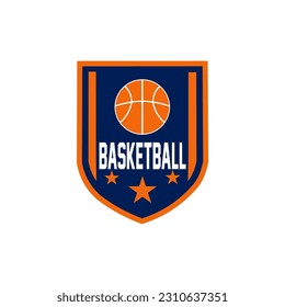 Basketball club logo, emblem, designs with ball. Sport badge vector illustration