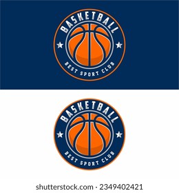 Basketball club logo, emblem, designs with ball. Sport badge vector illustration