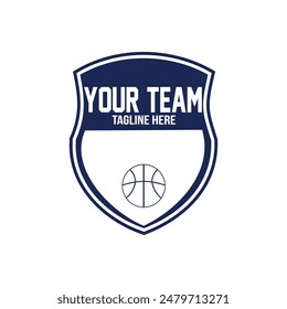 Basketball club logo, emblem, designs with ball. Sport badge vector illustration