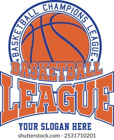 Basketball club logo, emblem, designs with ball. Sport badge vector illustration