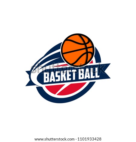 Basketball club logo, emblem, designs with ball. Sport badge vector illustration