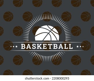 Basketball club logo. Basketball league emblem, design template on  background