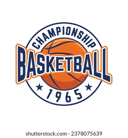 Basketball club logo. Basketball club sport emblem. Basketball team vector design template